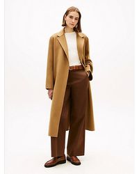 Tommy Hilfiger - Double-faced Wool Blend Belted Longline Coat - Lyst