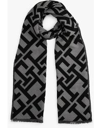 Tommy Hilfiger - Th Monogram Jacquard Scarf With Wool - Lyst