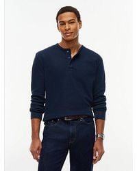 Tommy Hilfiger - Tommy Jeans Washed Waffle Knit Henley Long Sleeve T-Shirt - Lyst