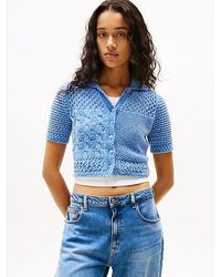 Tommy Hilfiger - Cárdigan De Manga Corta Con Cuello De Polo - Lyst