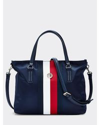 Tommy Hilfiger Handtas Met Signature-tape - Blauw