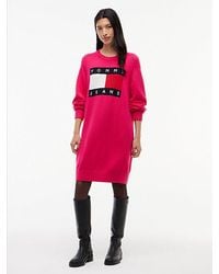 Tommy Hilfiger - Oversized Mini Jumper Dress With Wool - Lyst