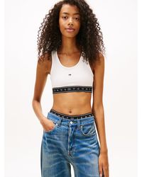 Tommy Hilfiger - Racerback Slim Cropped Bra Top - Lyst