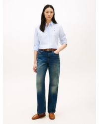 Tommy Hilfiger - Whiskered Mid Rise Loose Straight Leg Jeans - Lyst