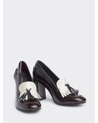 Tommy Hilfiger Iconic Lakleren Instapper Met Hoge Hak - Wit