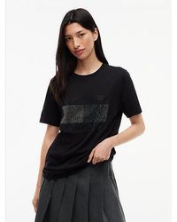 Tommy Hilfiger - Tommy Jeans Rhinestone Logo Jersey Relaxed T-Shirt - Lyst