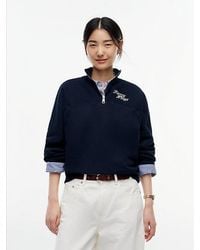 Tommy Hilfiger - Logo Relaxed Terry Quarter Zip Sweatshirt - Lyst