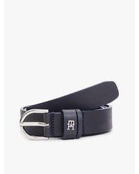 Tommy Hilfiger - Essential Leren Riem Met Th-Monogram - Lyst