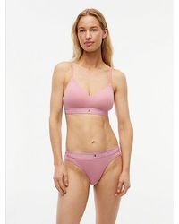 Tommy Hilfiger - Signature Logo Microfibre Thong - Lyst