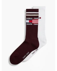 Tommy Hilfiger - Tommy Jeans 2 Pack Logo Graphic Terry Sole Socks - Lyst