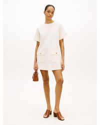 Tommy Hilfiger - Tone Button Mini Shift Dress - Lyst