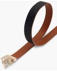 Tommy Hilfiger - Th Monogram Reversible Leather Belt - Lyst
