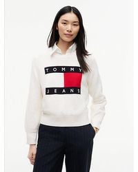 Tommy Hilfiger - Tommy Jeans Tommy Flag Relaxed Crew Neck Jumper - Lyst