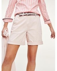 Tommy Hilfiger Korte Broek Van Dobbykatoen - Roze