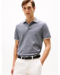 Tommy Hilfiger - Regular Fit Pique Polo Shirt With Linen - Lyst