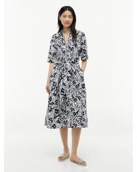 Tommy Hilfiger - Linen Blend Knot Midi Shirt Dress - Lyst