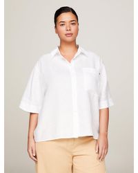 Tommy Hilfiger - Curve Linen Relaxed Fit Short Sleeve Shirt - Lyst