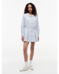 Tommy Hilfiger - Stripe Pleated Mini Shirt Dress - Lyst