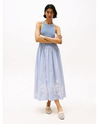Tommy Hilfiger - Vestido Largo De Bordado Inglés - Lyst