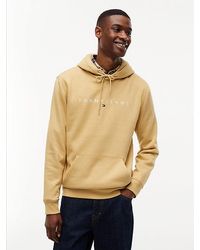 Tommy Hilfiger - Tommy Jeans Linear Logo Fleece Drawstring Hoody - Lyst