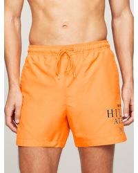 Tommy Hilfiger - Hilfiger Logo Mid Length Swim Shorts - Lyst