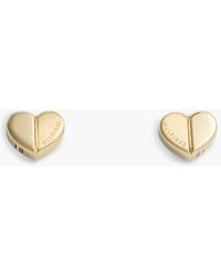 Tommy Hilfiger - Plated Heart Stud Earrings - Lyst
