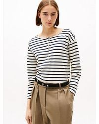 Tommy Hilfiger - Longsleeve T-Shirt Met Henley-Hals - Lyst
