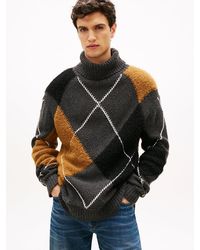 Tommy Hilfiger - Wool Blend Argyle Roll Neck Jumper - Lyst