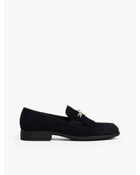Tommy Hilfiger - Suède Loafer Met Franjes En Horsebit - Lyst