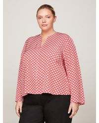 Tommy Hilfiger - Curve Geometric Print Relaxed Fit Blouse - Lyst