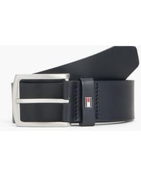 Tommy Hilfiger - Denton Flag Logo Leather Belt - Lyst