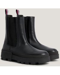 Tommy Hilfiger - Elevated Leather Chunky Sole Chelsea Boots - Lyst