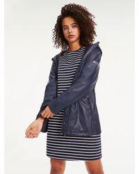Tommy Hilfiger Regenjas Met Logotape - Blauw