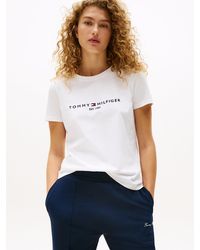 Tommy Hilfiger - T-Shirt En Pur Coton À Logo - Lyst