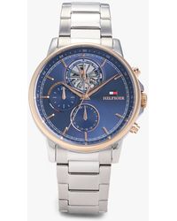 Tommy Hilfiger - Orologio Cronografo Bicolore Con Quadrante Blu - Lyst