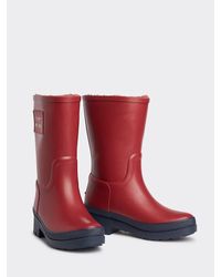 Tommy Hilfiger Gevoerde Halfhoge Regenlaars - Rood
