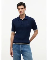 Tommy Hilfiger - Cable Knit Short Sleeve Polo Jumper - Lyst