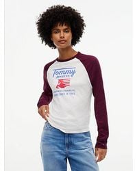 Tommy Hilfiger - Tommy Jeans Graphic Raglan Long Sleeve T-Shirt - Lyst