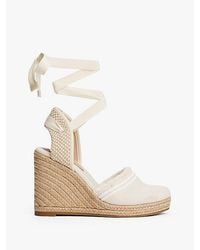Tommy Hilfiger - Canvas Espadrille Met Sleehak En Franjes - Lyst