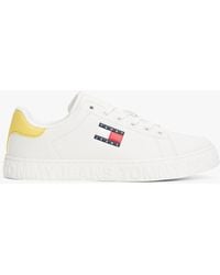 Tommy Hilfiger - Baskets Avec Cuir À Logo En Relief - Lyst