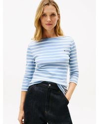 Tommy Hilfiger - Slim Three-Quarter Sleeve Boat Neck T-Shirt - Lyst