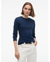 Tommy Hilfiger - Flag Embroidery Slim Long Sleeve T-Shirt - Lyst