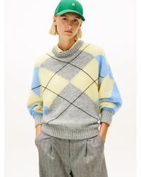 Tommy Hilfiger - Argyle Oversized Alpaca Blend Jumper - Lyst