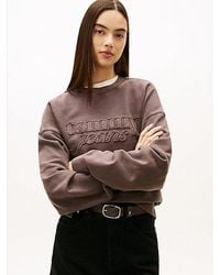 Tommy Hilfiger - Boxy Sweatshirt Met Logoappliqué En Wassing - Lyst