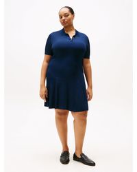 Tommy Hilfiger - Robe Polo Courte Curve Côtelée - Lyst