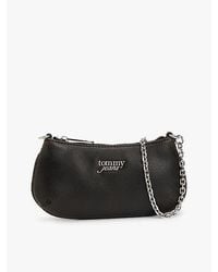 Tommy Hilfiger - Chain Strap Cracked Leather Logo Wallet - Lyst