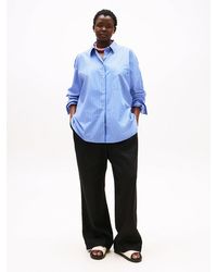 Tommy Hilfiger - Pantalon Droit Curve En Lin Mélangé - Lyst