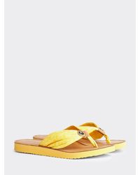 Tommy Hilfiger Teenslipper Met Th-monogramprint - Geel