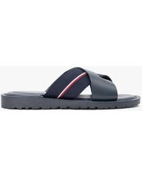 Tommy Hilfiger - Leather Crossover Strap Cleat Sandals - Lyst