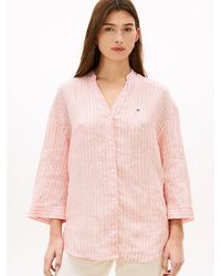 Tommy Hilfiger - Relaxed Fit Pure Linen Half Sleeve Shirt - Lyst